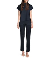 Jude Connally Tillie Stretch Jude Cloth Wrinkle-Free And Easy Care Stretch Knit Funnel Neck Cap Sleeve Top