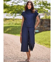 Jude Connally Tillie Stretch Jude Cloth Wrinkle-Free And Easy Care Stretch Knit Funnel Neck Cap Sleeve Top
