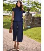 Jude Connally Tillie Stretch Jude Cloth Wrinkle-Free And Easy Care Stretch Knit Funnel Neck Cap Sleeve Top