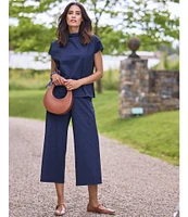 Jude Connally Tillie Stretch Jude Cloth Wrinkle-Free And Easy Care Stretch Knit Funnel Neck Cap Sleeve Top