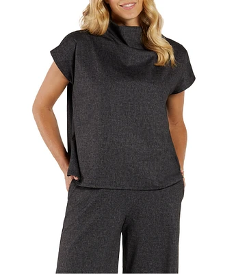 Jude Connally Tillie Stretch Jude Cloth Wrinkle-Free And Easy Care Stretch Knit Funnel Neck Cap Sleeve Top