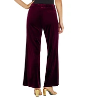 Jude Connally Trixie Stretch Velvet Flat Front Wide Leg Pant