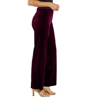 Jude Connally Trixie Stretch Velvet Flat Front Wide Leg Pant