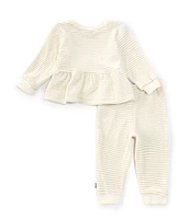 Juicy Couture Baby Girls 12-24 Months Long-Sleeve Stripe Velour Sweatshirt & Matching Jogger Pant Set