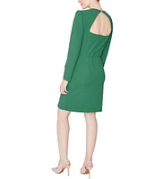 Julia Jordan Stretch Crepe Long Sleeve Sheath Dress