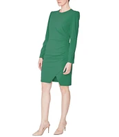 Julia Jordan Stretch Crepe Long Sleeve Sheath Dress