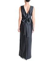 Julia Jordan Stretch V-Neck Sleeveless Long Dress