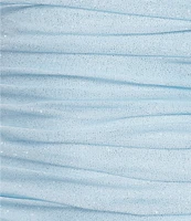 Jump Glitter Sleeveless Drape Cascade Ruffle Ruched Dress