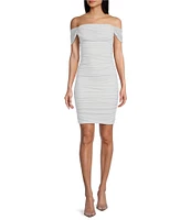 Jump Off-The-Shoulder Ruched Bodycon Dress