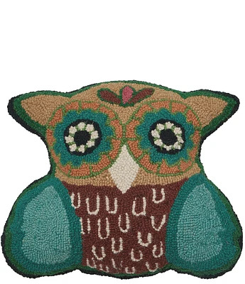 Jungalow Hootie Hooked Wool Shaped Pillow