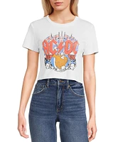 Junk Food ACDC 1983 On Tour Crew Neck Short Sleeve Cropped Graphic T-Shirt