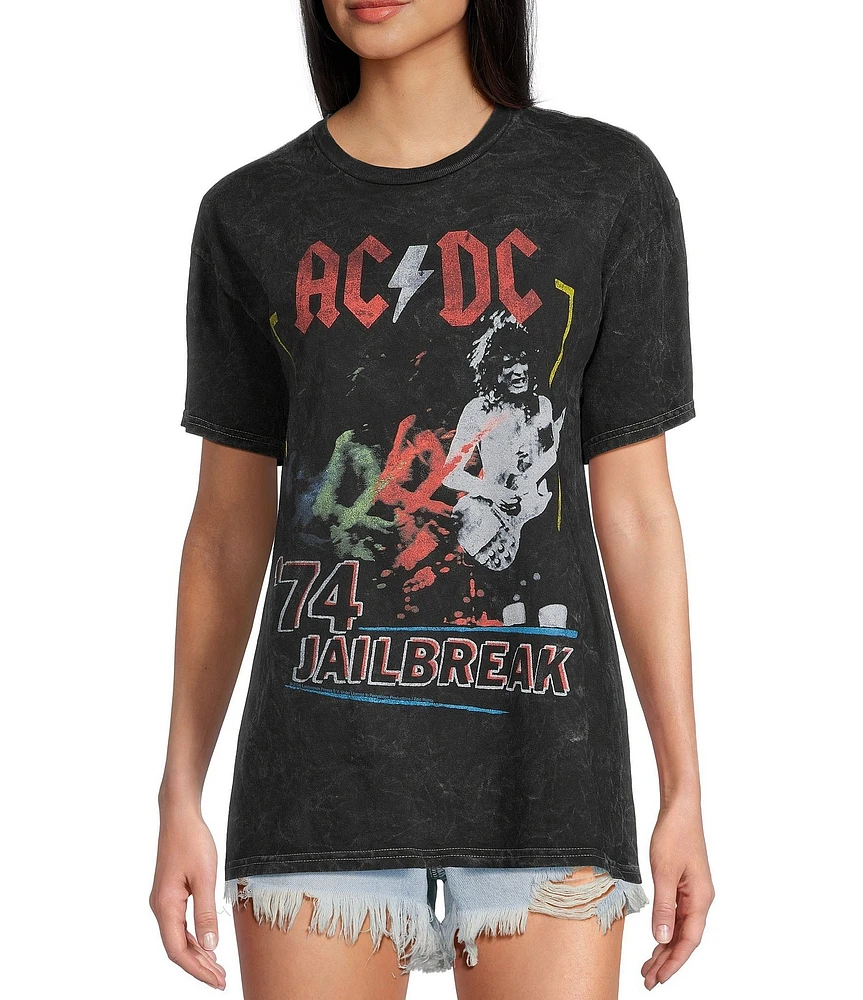 Junk Food ACDC Jailbreak Mineral Wash Black Flea Market T-Shirt