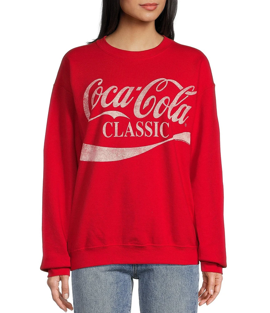 Junk Food Crewneck Long Sleeve Coca Cola Classic Fleece Sweatshirt