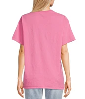 Junk Food Hot Pink Oversized Crewneck T-Shirt