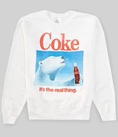 Junk Food Long-Sleeve Coca-Cola Polar Bear Fleece Sweatshirt