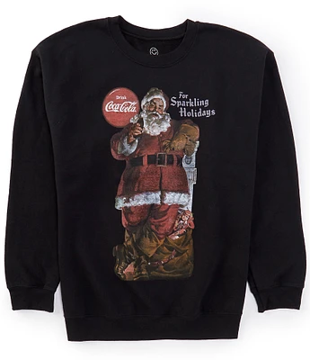 Junk Food Long Sleeve Coca-Cola Santa #double;Drink & Be Merry#double; Fleece Sweatshirt