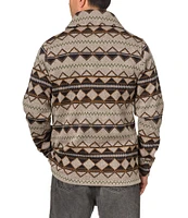 Junk Food Long-Sleeve Salis Patterned Sweater-Fleece Cardigan