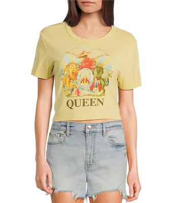 Junk Food Queen Short Sleeve Fitted Cropped Baby T-Shirt