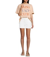 Junk Food Short Sleeve Crew Neck Oversized Capri Beach Club Graphic T-Shirt