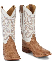 Justin Boots Men's Pascoe 13#double; Full Ostrich Quill Western Boots