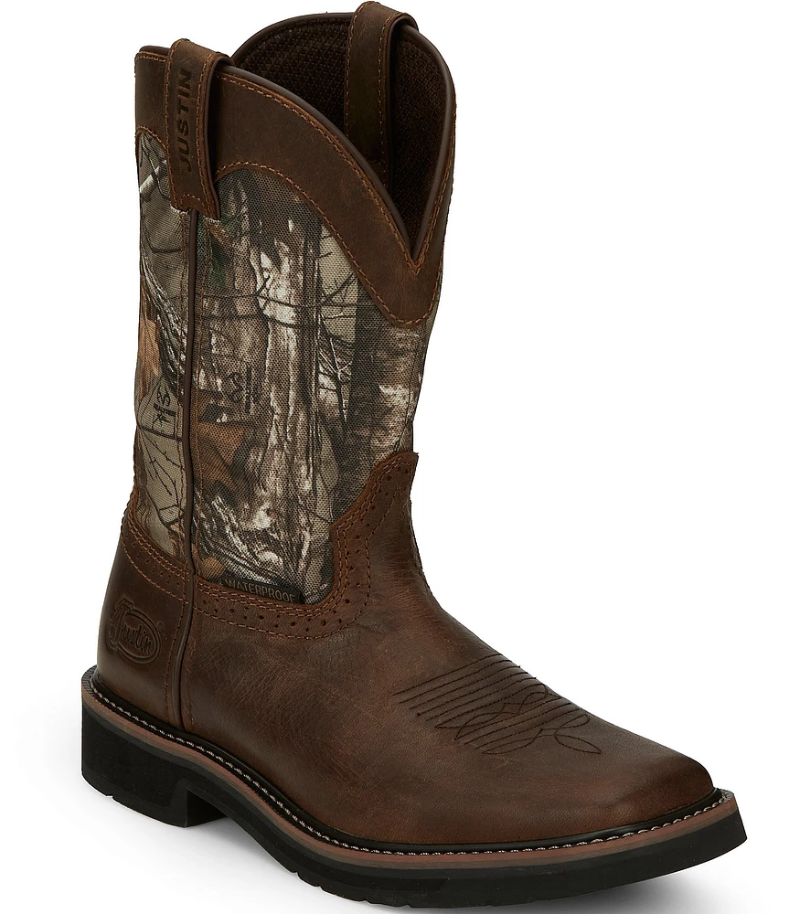 Justin Boots Men's Trekker 11#double; Camo Waterproof Work Boots