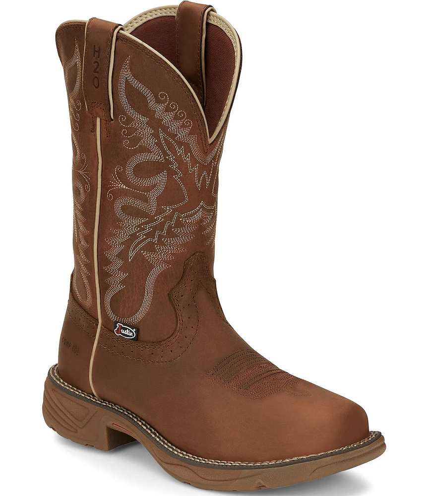 Justin Boots Rush Leather Waterproof Nano Composite Western Boots