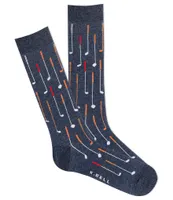 K. Bell Club Repeat Golf Club Print Crew Socks