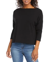 Karen Kane Boat Neck 3/4 Sleeve Organic Cotton Top