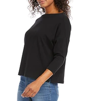 Karen Kane Boat Neck 3/4 Sleeve Organic Cotton Top