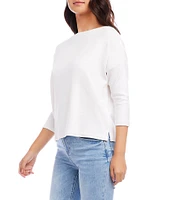 Karen Kane Boat Neck 3/4 Sleeve Organic Cotton Top