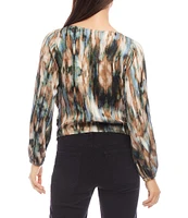 Karen Kane Boat Neck Drape Boat Neck Long Sleeve Top