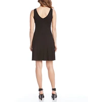 Karen Kane Brigitte Jersey Knit Sleeveless V-Neck A-Line Dress