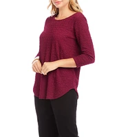 Karen Kane Bubble Stretch Boat Neck 3/4 Sleeve Top