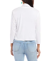 Karen Kane Calli Shawl Collar Bracelet Length Sleeve Asymmetrical Hem Drape Open-Front Cardigan