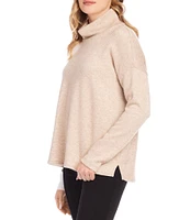 Karen Kane Color Block Funnel Neckline Long Sleeve Sweater