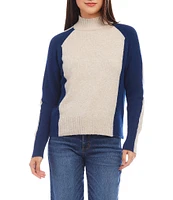 Karen Kane Color Block Turtleneck Long Sleeve Sweater