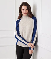 Karen Kane Color Block Turtleneck Long Sleeve Sweater