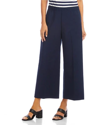 Karen Kane Cotton Blend Cropped Wide Leg Pants