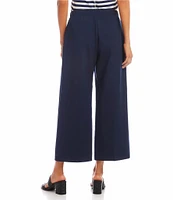 Karen Kane Cotton Blend Cropped Wide Leg Pants