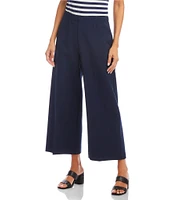 Karen Kane Cotton Blend Cropped Wide Leg Pants