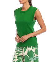 Karen Kane Cotton Blend Ribbed Crew Neck Tank