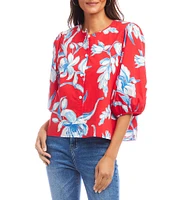 Karen Kane Cotton Puff Sleeve Button Front Shirt