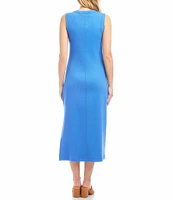 Karen Kane Crew Neck Sleeveless Ribbed Column Dress