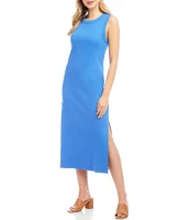 Karen Kane Crew Neck Sleeveless Ribbed Column Dress