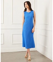 Karen Kane Crew Neck Sleeveless Ribbed Column Dress