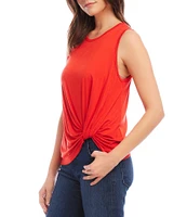 Karen Kane Crew Neck Sleeveless Side Drape Top