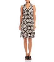 Karen Kane Crochet V-Neck Sleeveless Shift Dress
