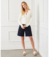 Karen Kane Double Stretch Twill A-Line Shorts