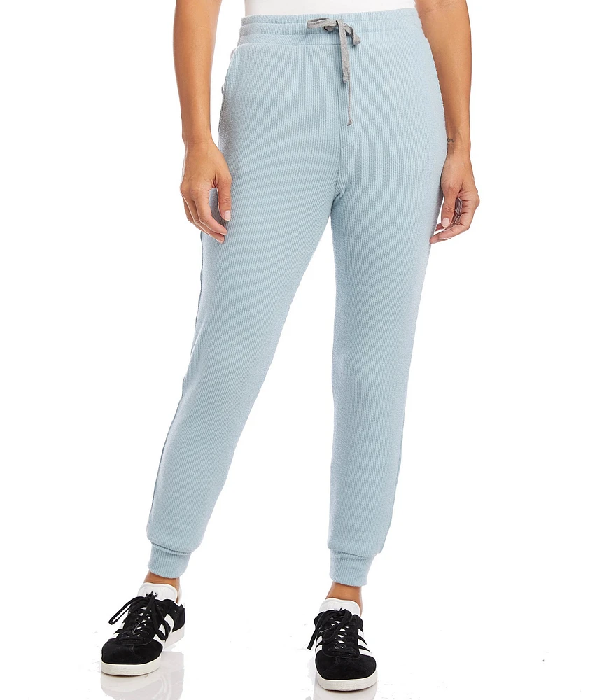 Karen Kane Drawstring Ribbed Mid Rise Banded Cuff Sweatpants