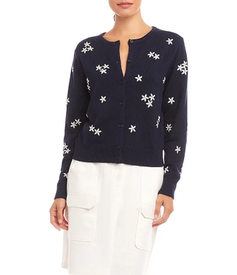 Karen Kane Embellished Flower Cardigan
